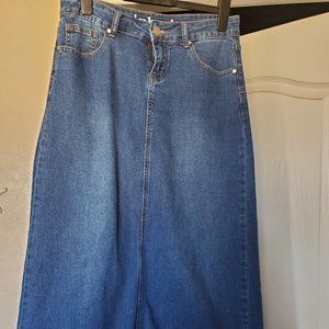 Inherit Co.  womens modest denim  maxi skirt "Joy", size 6